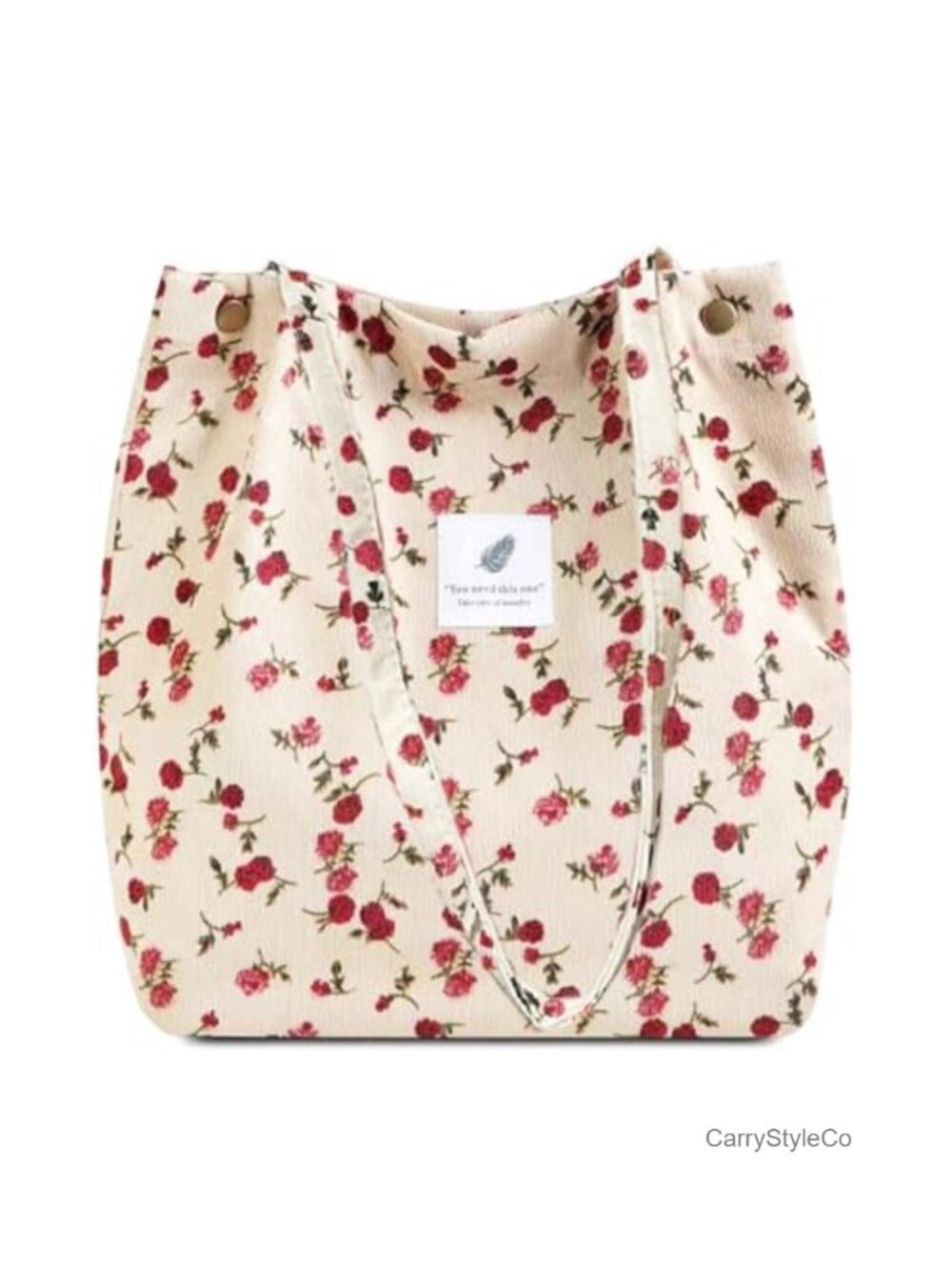 Large Corduroy Quilted Tote Bag Women Shoulder Bag Inner Pockets